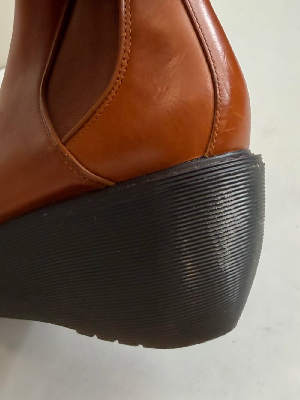 Dr. Martens Aerial Chelsea Wedge Platform Boots British Tan Size EU 40 US 9 - Picture 11 of 15
